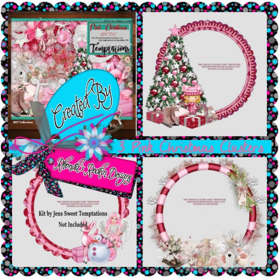 Clusters Pink Christmas - Click Image to Close