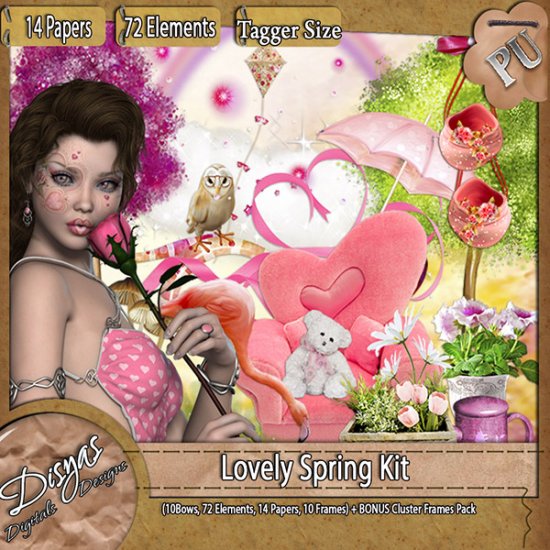 LOVELY SPRING SCRAPKIT TAGGER SIZE - Click Image to Close