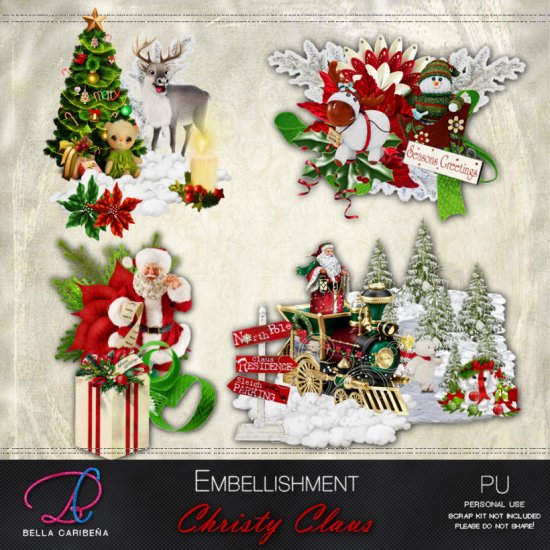 Christy Claus Embellishments - Click Image to Close