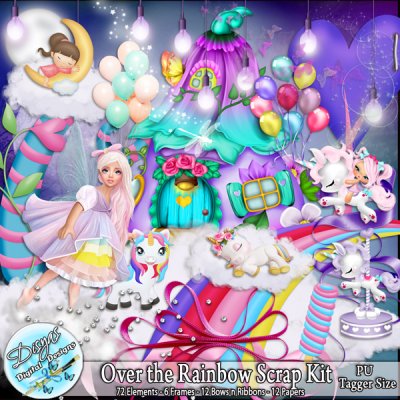 OVER THE RAINBOW SCRAP KIT - TAGGER SIZE