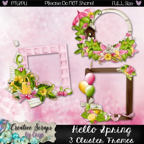 Hello Spring Cluster Frames - Click Image to Close