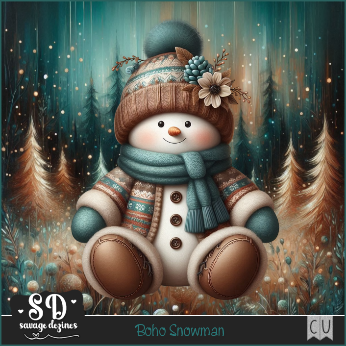 SD-BohoSnowmanPreview Boho Snowman - Image 1